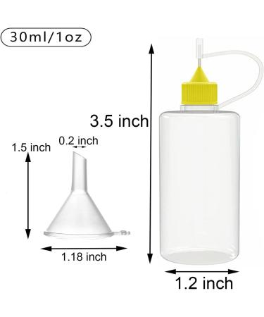 12 Pcs 1oz Precision Applicator Bottles with Mini Funnels - Ideal for Paint, Quilling, Crafts - Multicolor Lids - Buy Online on GoSupps.com