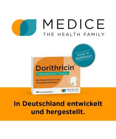Dorithricin Halfstabicken Classic 40 Sucking Tablets for Sore Throat Relief - Mint Flavor Bacteria & Virus Defense - 1 Pack (40 Pieces) - International Shipping Available - Buy Online on GoSupps.com