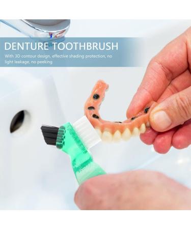 Denture Toothbrush Set - 3pcs Multi-Functional Cleaning Brushes | Extra Soft Bristles, Portable & Travel-Friendly | Dental Care Tool for Denture Cleaner - Plastic PP - Buy Online on GoSupps.com