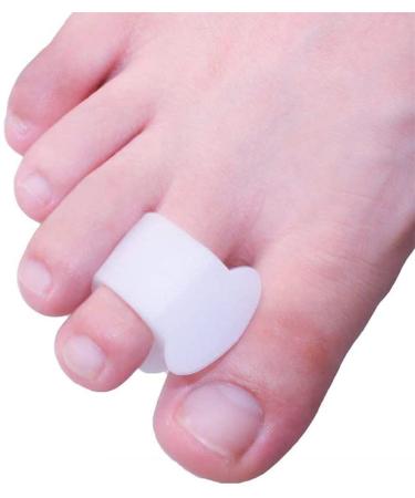 White Gel No Toe Stretcher - 4 Pieces Silicone Toe Separator for Hallux Valgus & Overlapping Toes Correction - Buy Online on GoSupps.com
