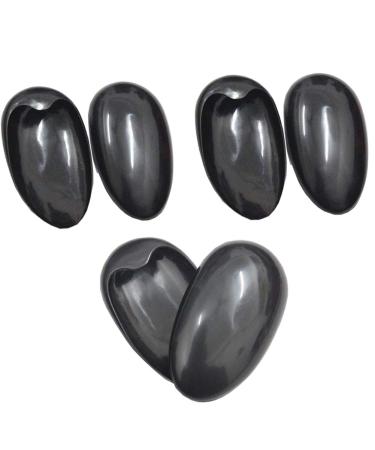 3Pairs Black Plastic Ear Protector Caps Water-proof Hairdressing Ear Covers Hair Dye Earmuffs Ear Caps Professional Salon Hair Coloring Tools DIY Accessories for Bathing Shower SPA