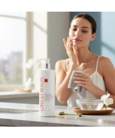 Consult Beaute - Caviar Facial Cleanser - Gentle Face Wash and Makeup Remover - Gel to Foam - Skin Hydrating Lime Pearl Caviar - Aloe - Bergamot Fruit Oil - Dry Normal and Oily Skin 16 Fl Oz 16 Fl Oz (Pack of 1) - Buy Online on GoSupps.com
