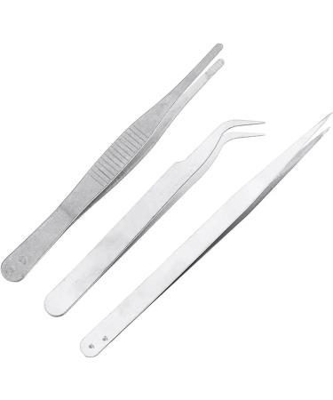 EPASHA 3 in 1 Stainless Steel Tweezers Set - Precision Straight Flat & Angle Head Tweezers for Perfect Grooming - International Shipping Available - Buy Online on GoSupps.com