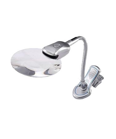 Reading Magnifier Desktop Magnifier with LED Light Magnifying Lamp Metal Gooseneck Arm Adjustable Industrial Clamp for ReadingOfficeWork Magnifying Glass