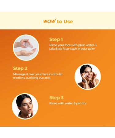 WOW Skin Science Brightening Vitamin C Foaming Face Wash with Built-In Face Brush for deep cleansing - No Parabens Sulphate Silicones & Color - 100mL - Buy Online on GoSupps.com