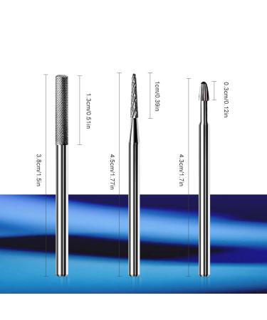 Corfulra 3Pcs Carbide Cuticle Nail Drill Bits Set - Professional Nail Tech Supplies for Precision Nail Preparation and Cuticle Removal - Buy Online on GoSupps.com