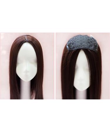 26 Long Straight Dark Brown Clip On Wig for Women - Thick Middle Part Style - Buy Online on GoSupps.com