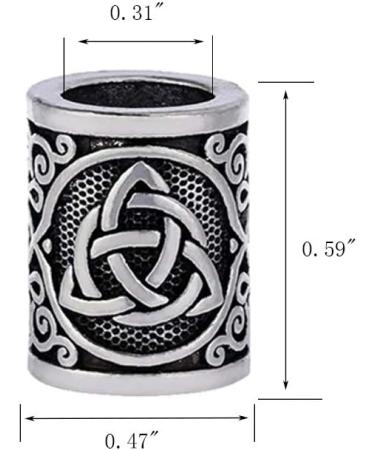 Yahpetes 2 Pcs Celtic Knots Triquetra Viking Beard Beads Set - Norse Rune Metal Rings - 0.59X0.47 Inches - Buy Online on GoSupps.com