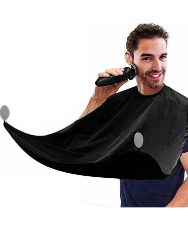 Leaflai Beard Apron, Non-Stick Shaving Hair Catcher for Men with 2 Suction Cups, Waterproof Beard Bib Cape Grooming set for Trimming, Best Christmas Gifts for Men - Black 1