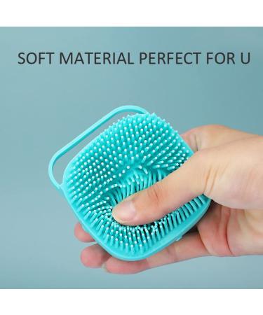 Soft Silicone Dog Bath Brush Scrubber Set for Short & Long Haired Pets - Blue+Pink - Buy Online on GoSupps.com