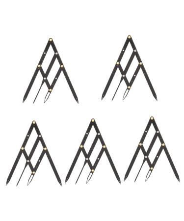 KALLORY 5 pcs Golden Metal Three-point Second Generation Stainless Steel Positioning Eyebrow Measuring 25x5x0.6cmx5pcs Blackx5pcs