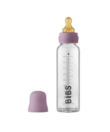BIBS Baby Glass Bottle. Anti-colic. Round Natural Rubber Latex Nipple. Supports Natural Breastfeeding 225 ml Mauve Mauve Complete Set - 225 ml