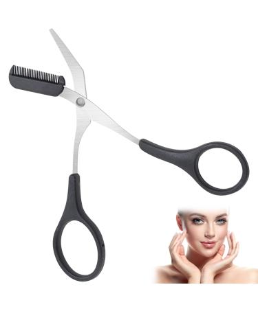 1pcs Professional Eyebrow Comb Scissors Eyebrow Trimmer Scissors with Mini Comb Stainless Steel Precision Eyebrow Scissors Eyebrow Trimming Tool Small Eyebrow Grooming Beauty Tool for Men Women