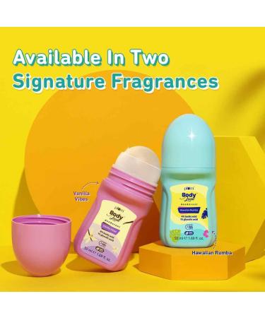 P_lum BodyLovin Hawaiian Rumba Deodorant Roll On - 4% Lactic Acid 1% Glycolic Acid 48 Hr Odor Control & Brightening Aluminium-Free | Fresh Beachy Scent (50 ml) - Shop Internationally - Buy Online on GoSupps.com