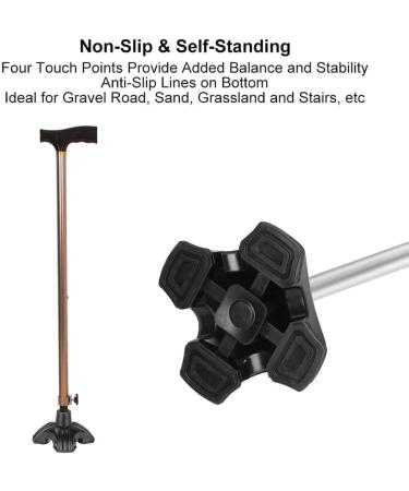 Tovmekdjn Non-Slip Four-Base Cane Tip Self-Standing Four-Base for Cane Four-Legged Cane Foot Cover 2 PCS - Buy Online on GoSupps.com