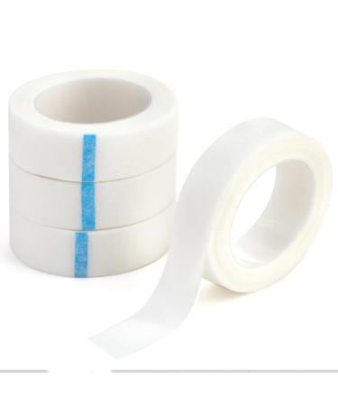 4 Micropore Surgical Tape 1.25cm x 9.14m Adhesive Medical Flexible Skin Tape Breathable Nose Gauze Bandages Earring Cover Up Tape for Wound Dressings Eyelash Extension Injuries Swelling Sports (White)
