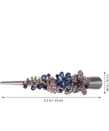 Mobestech Duckbill Clip Rhinestone Alligator Hair Clip Studded Hairpin Hair Clip Metal Bobby Pin Hair Barrette Headwear Hair Accessory for Women Girls Hair Styling (Blue) - Buy Online on GoSupps.com