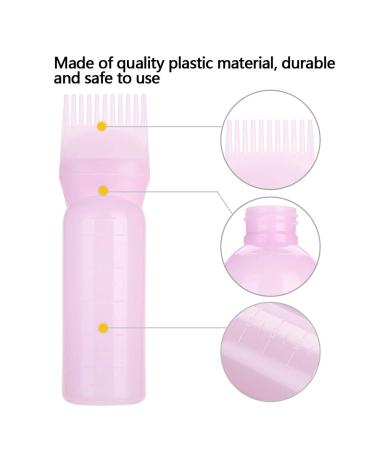 ZJchao Root Comb Applicator Bottle 160ml - Profssional Hair Dye Coloring Tool (Pink) - Buy Online on GoSupps.com