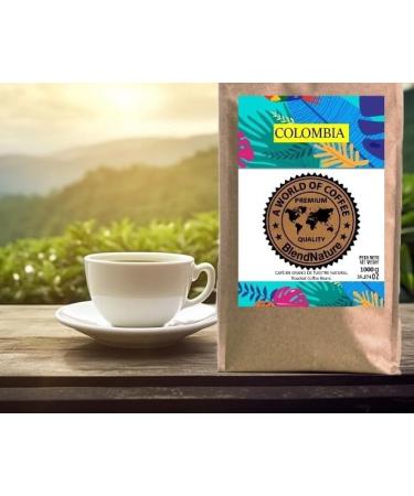 Coffee beans 1kg Natural 100% Arabica - Exclusive origin Colombia - Rated 82 points by the Specialty Coffee Association (SCA) - for its aromatic flavor and excellence - Buy Online on GoSupps.com