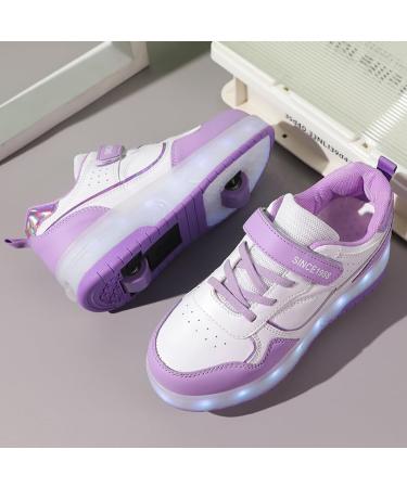 Adjustable LED Roller Skates for Kids - Purple Retractable Sneakers with Wheels | Boys & Girls Outdoor Sports - Buy Online on GoSupps.com