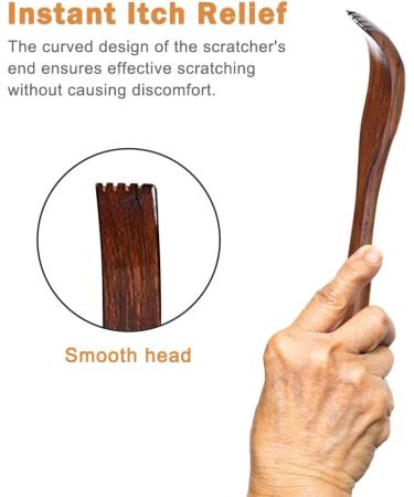 KisbeiBiBi Wooden Back Scratcher - Extended Curved Handle Anti-Itching Gentle for Skin 17.72 x 1.18 inches - Perfect for Men & Women - Buy Online on GoSupps.com