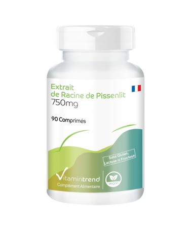 Dandelion Root Extract 750mg - with 750mg Dandelion Root Extract 10:1-90 Tablets - Highly Dosed - Vegan - Bioavailable Supplements from Germany | Vitamintrend