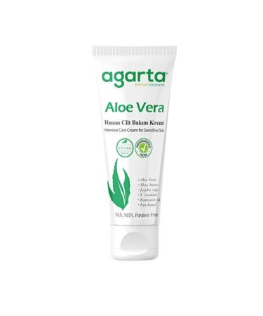 Agarta Aloe Vera Moisturizing Skin Cream Botanical Daily Moisturizer for Soft & Refreshed Skin Vegan Clean Formula 2.54 fl oz