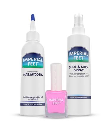 Ultimate Nail Fungus Treatment Set - Fungal nail treatment with Preventive Anti-fungal Shoe and sock Spray and pink Nail Polish