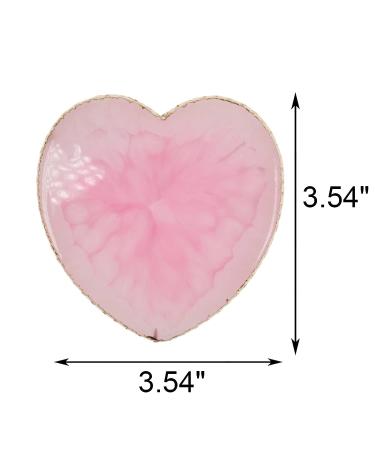 Tinsow 4 Pcs Resin Stone Nail Art Palette | Golden Edge Pigment Mixing Plate | Manicure Nail DIY Tool - Heart Design - Buy Online on GoSupps.com