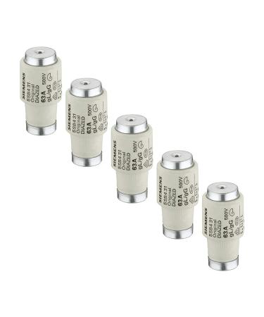SIEMENS - x5 pieces DIAZED fuse link 500V E33 63A