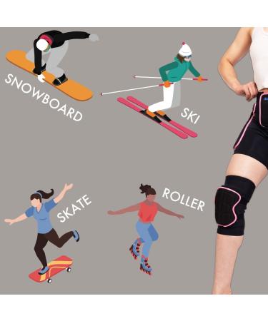 BelugaDesign Women's Padded Shorts Knee Set | Winter Sports Protective Gear | Large Black Pink - Buy Online on GoSupps.com