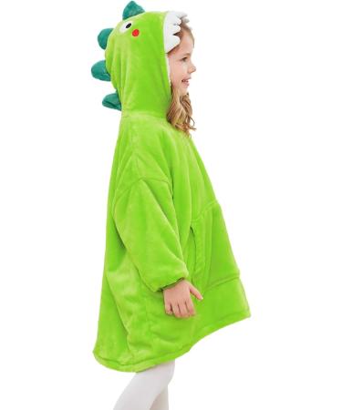 LOLANTA Dinosaur Shark Blanket Hoodie for Kids | Warm Plush Sweatshirt Blanket for Ages 3-12 | Cozy Green Hoodie for 7-12 Years - Buy Online on GoSupps.com