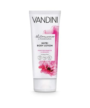 VANDINI Nutri Body Lotion for Women with Peony Flower & Argan Oil - Moisturizing Lotion for Dry Skin - Vegan Body Lotion without Silicones Parabens & Mineral Oils (1 x 200 ml)