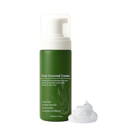 Facial Hair Removal Cream | 60ml Natural Moisturizing Facial Hair Remover | Personal Care Product for Hair Removal in the Shower and Bathroom | Intimate Care for Shaving