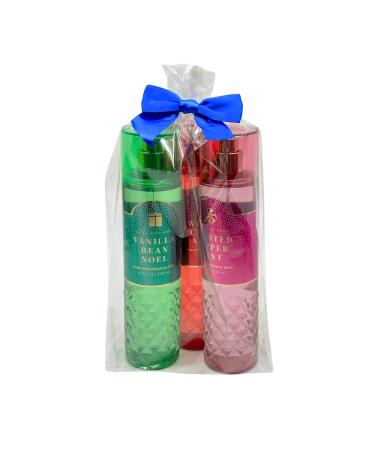 Buy Bath & Body Works Fine Fragrance Mist Gift Set - Winter Candy Apple Vanilla Bean Noel Twisted Peppermint - 8oz Holiday Edition with Blue Bow - International Shipping Available - Buy Online on GoSupps.com