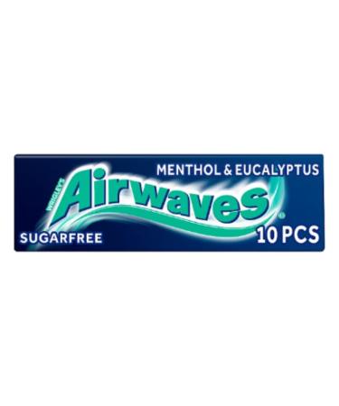 Airwaves Menthol & Eucalyptus Sugar Free Chewing Gum 10 Pieces x Case of 30 Eucalyptus Chewing Gum 30