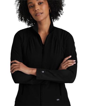 BARCO One Endure Women's Scrub Jacket - Zip Front, Anti-Wrinkle, 4-Way Stretch, Medium Black - Buy Online on GoSupps.com