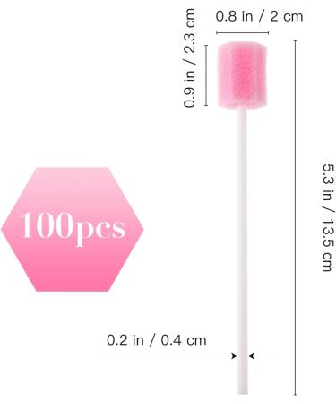 Healvian 100pcs Oral Care Sponge Swab - Disposable Mouth Swab for Tooth Cleaning - Dental Care Kit (Pink) - Buy Online on GoSupps.com