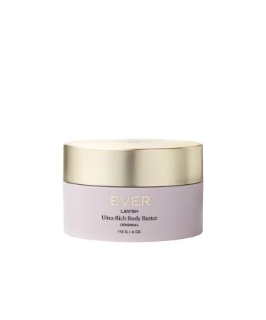 EVER Lavish Ultra Rich Body Butter Antioxidant & Vitamin-Infused Deep Moisturizing Cream for Softer Firmer Youthful-Looking Skin 4 oz