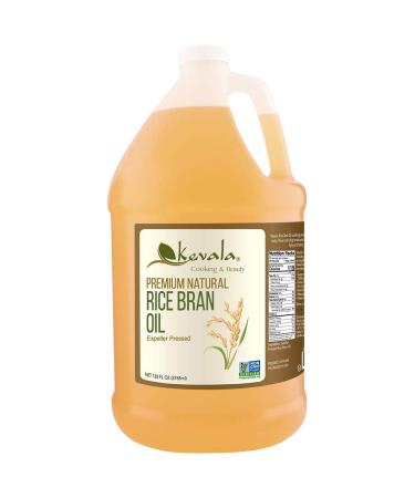 Kevala Rice Bran Oil, 1 Gallon, Premium Natural, Expeller Pressed