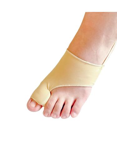Bunion Sleeves Corrector for Men & Women - Big Toe Straightener Hallux Valgus Splint | Gel Pads & Foot Care Kit for Pain Relief (Beige - Buy Online on GoSupps.com