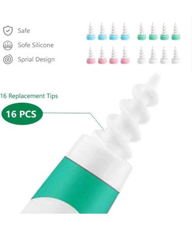 Q Grips Ear Wax Removal Tool - Safe & Soft Earwax Cleaner Kit for Adults and Kids - 16 Replacement Heads - Green - Buy Online on GoSupps.com