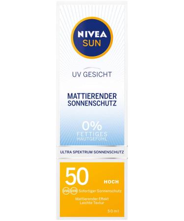 Nivea Sun UV Face Matting SPF 50 - Non-Fatty Sunscreen for Instant Protection | 50ml Lightweight Sun Milk - Buy Online on GoSupps.com