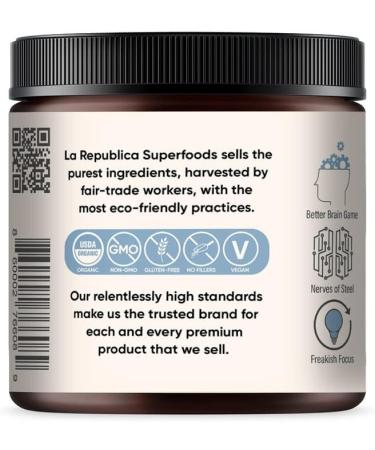 La Republica Lion's Mane Mushroom Powder - USDA Organic Extract, 120 Servings, Fair Trade, Vegan | Made in USA - Buy Online on GoSupps.com