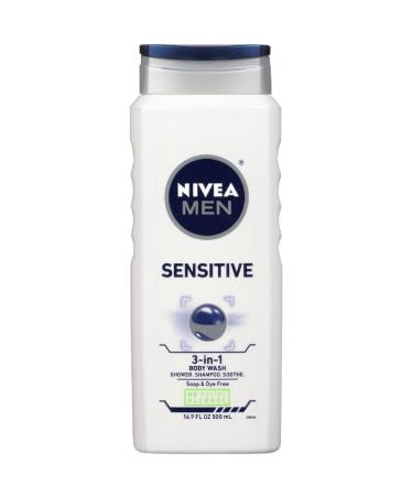 Nivea For Men Sensitive Body Wash 16.9 Ounce (Value Pack of 7)