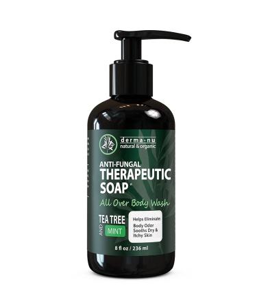 Antifungal Antibacterial Soap & Body Wash - Natural Anti-Fungal Treatment with Tea Tree Oil for Jock Itch, Athletes Foot, Body Odor, Nail Fungus, Ringworm, Eczema & Back Acne - For Men and Women - 8oz 8 Fl Oz (Pack of 1)