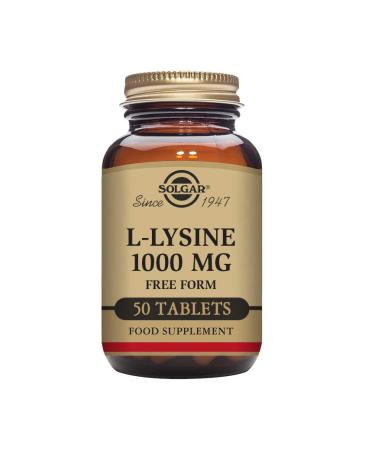 Solgar L-Lysine 1000 mg Tablets - Pack of 50 - Support For an Active Lifestyle - Vegan and Gluten Free Natural 50 count (Pack of 1)
