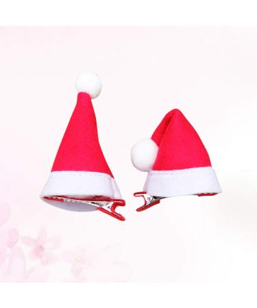 Minkissy Mini Santa Hat Hair Clips - 10Pcs Christmas Hairpins for Kids & Teens - Buy Online on GoSupps.com