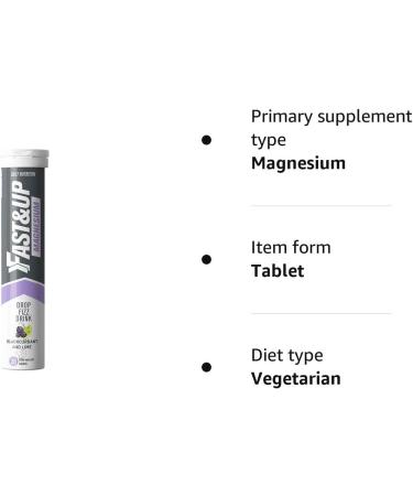 Fast&Up Magnesium & Zinc Tablets - 300mg Magnesium, 10mg Zinc - Blackcurrant & Lime Flavour - 20 Count - Buy Online on GoSupps.com