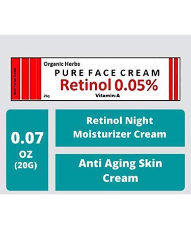Retinol Night Moisturizer Cream 0.05% with Jojoba Oil, Tea Extract, and Vitamin E - Anti Aging & Firming Cream for Women - 20g - Buy Online on GoSupps.com
